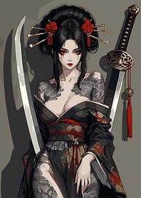 Geisha Warrior with Swords