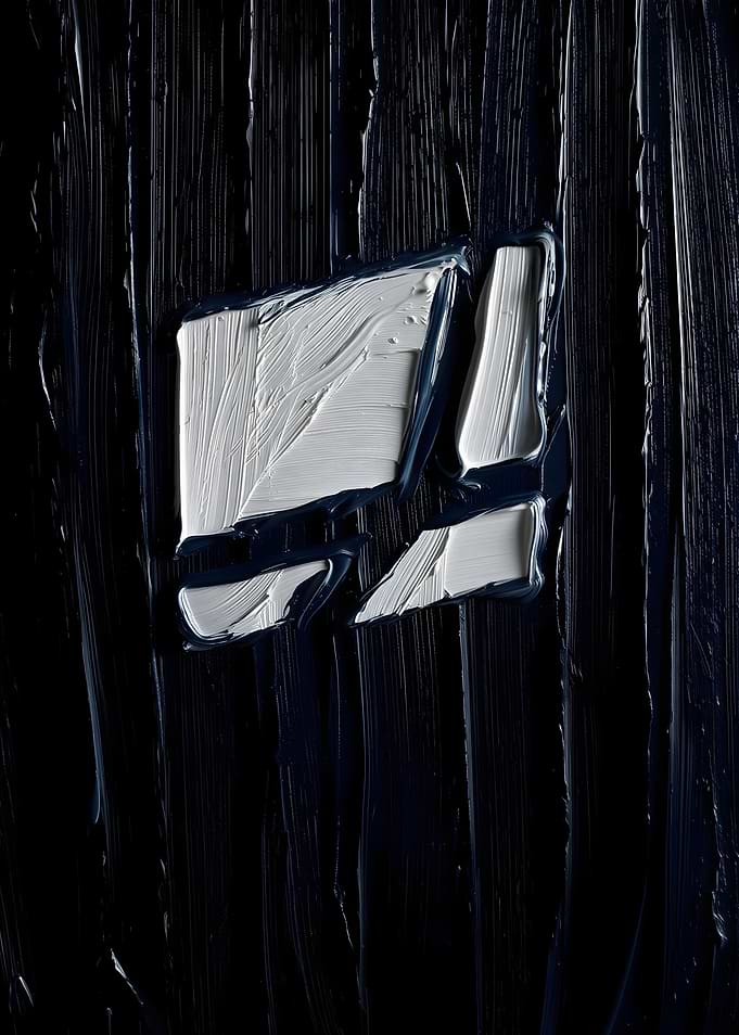 Abstract White and Blue Paint Strokes