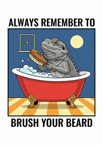 Funny Bearded Dragon Bath
