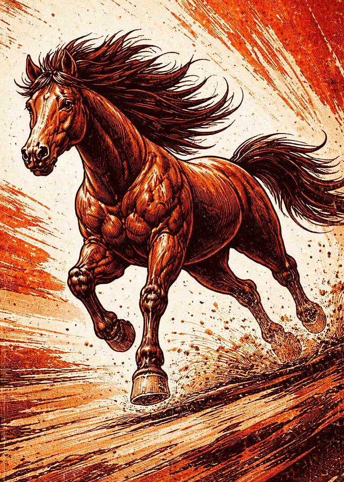 Powerful Horse Running