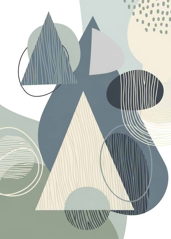 Abstract Geometric Shapes with Wood Grain Texture