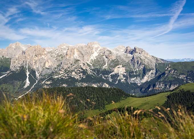 Majestic Mountain Range Under Blue Sky - Col Valvacin - Buffaure