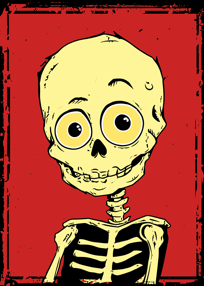 Cartoon Skeleton with Big Eyes