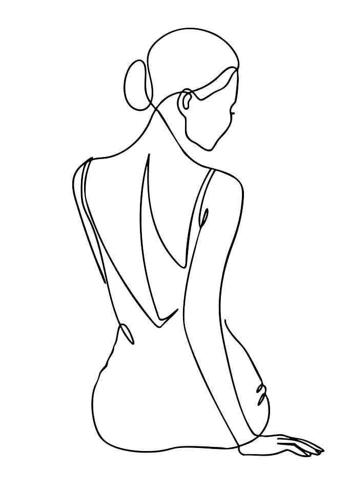 Minimalist Line Art of Woman