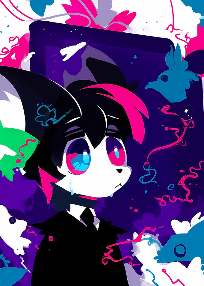 Sad Anime Fox Character