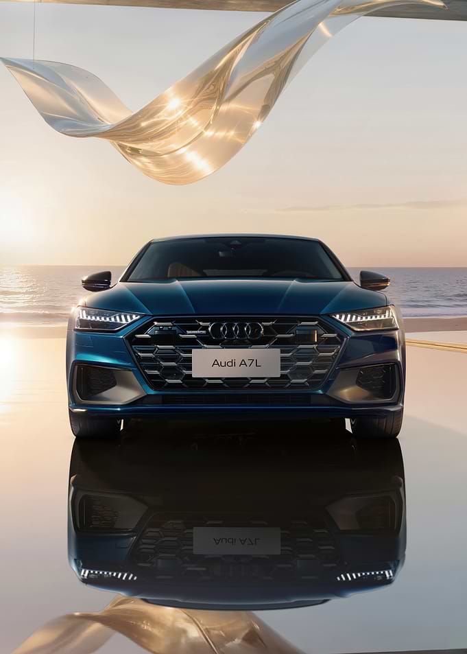 Audi A7L on a reflective surface