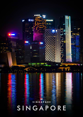 Singapore Skyline at Night