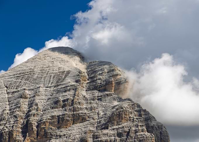 Majestic Mountain Peak with Clouds - Passo Falzarego