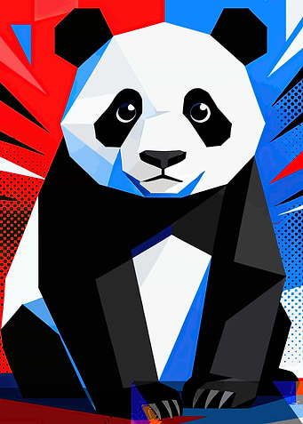 Geometric Panda Portrait