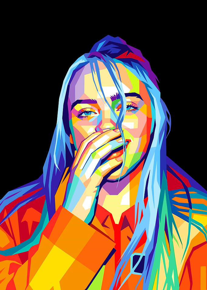 Billie Eilish Pop Art Portrait style