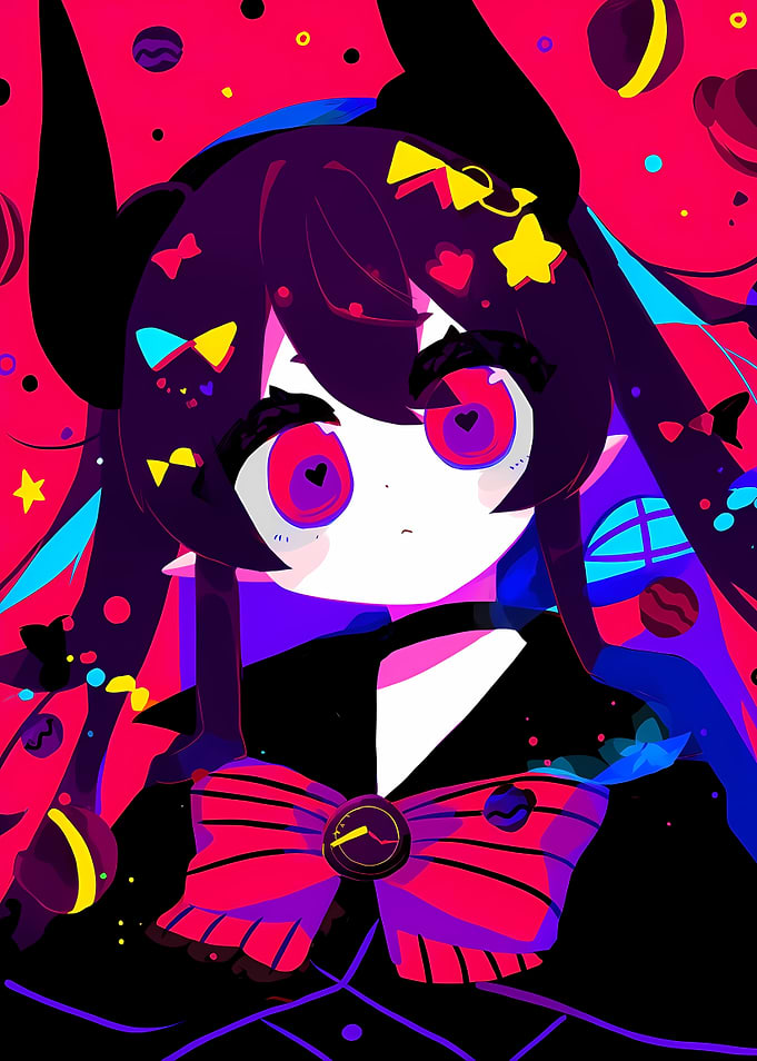 Anime Girl with Horns and Bow