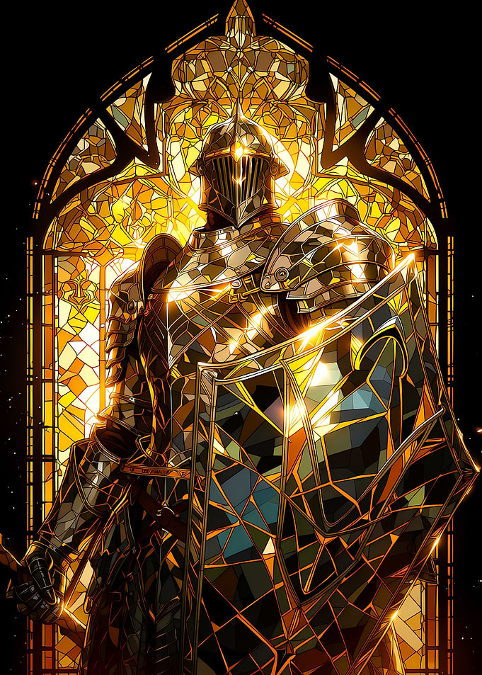 Knight in Stained Glass Armor
