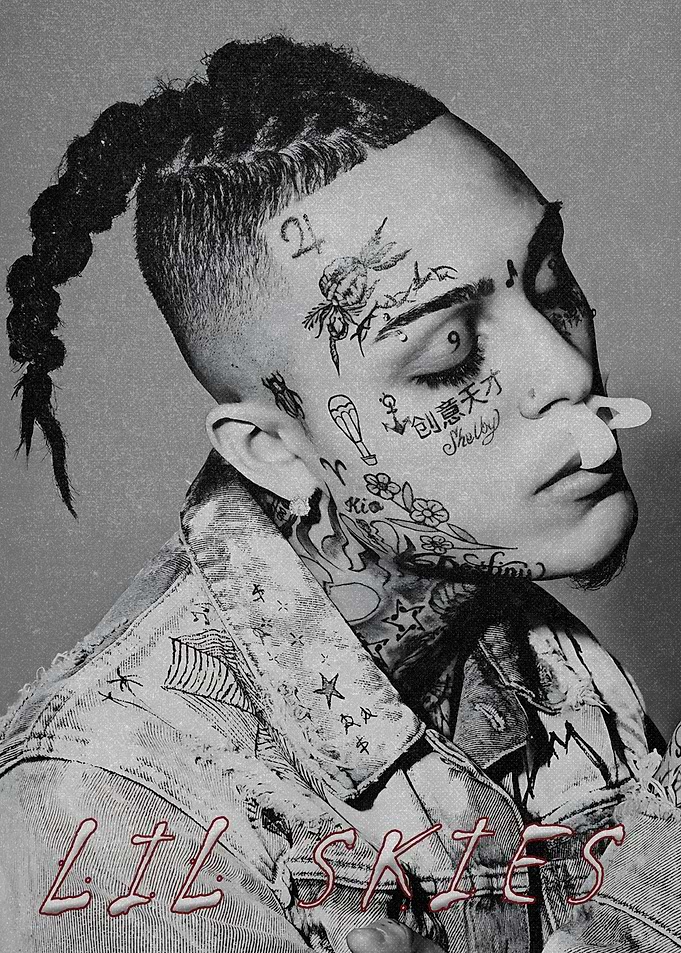 Lil Skies Portrait with Tattoos