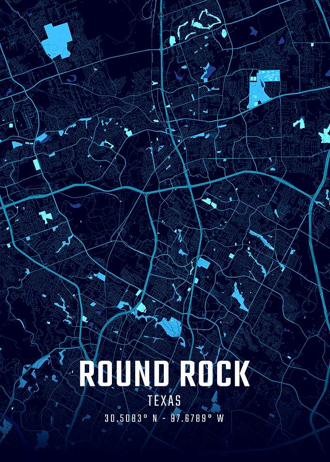 Round Rock Texas Midnight City Map