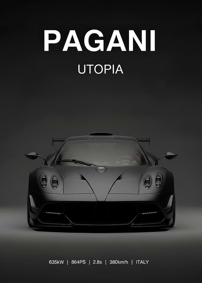 black Pagani Utopia Supercar sport