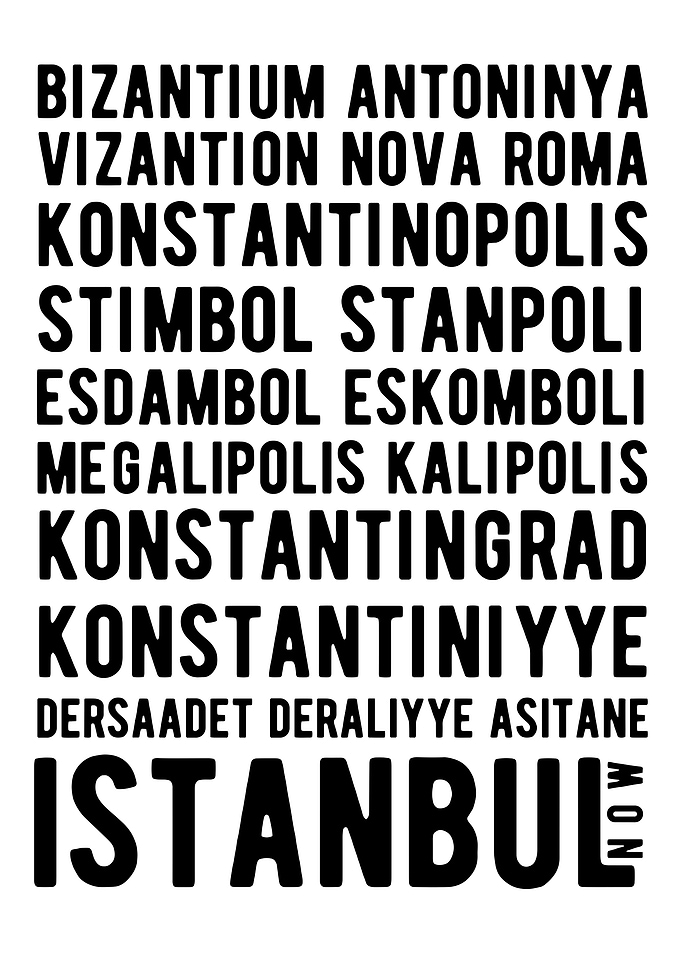 Istanbul City Names Typography