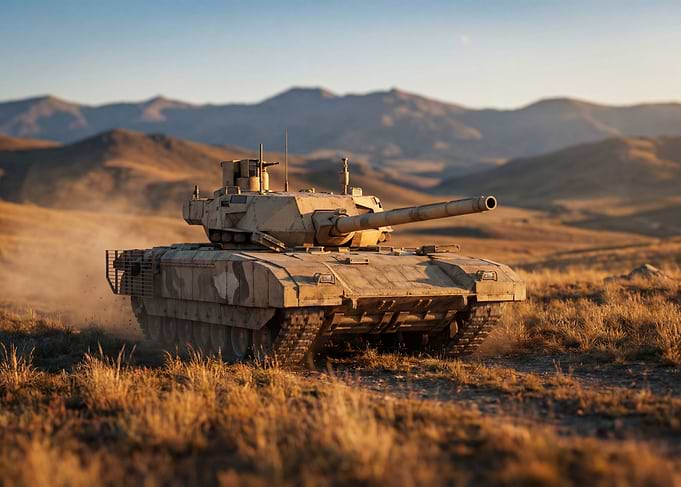 Tank in a Desert Landscape
