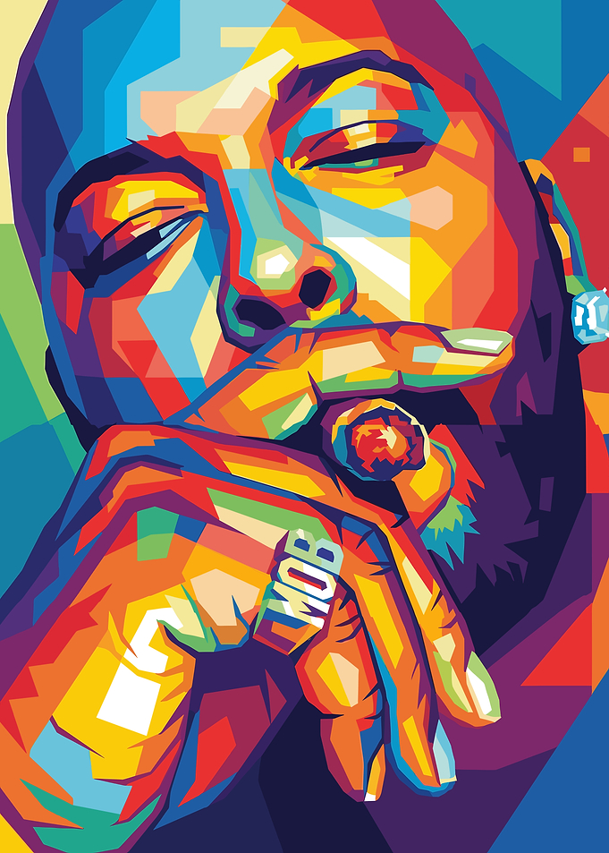 Colorful Portrait of a Man with Ring