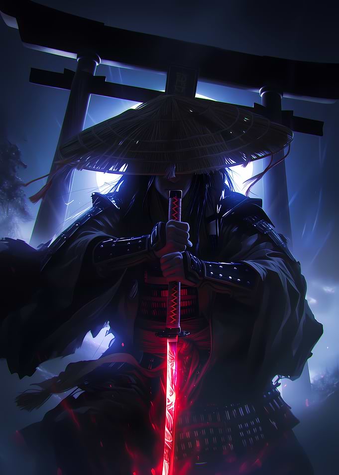 Samurai red sword