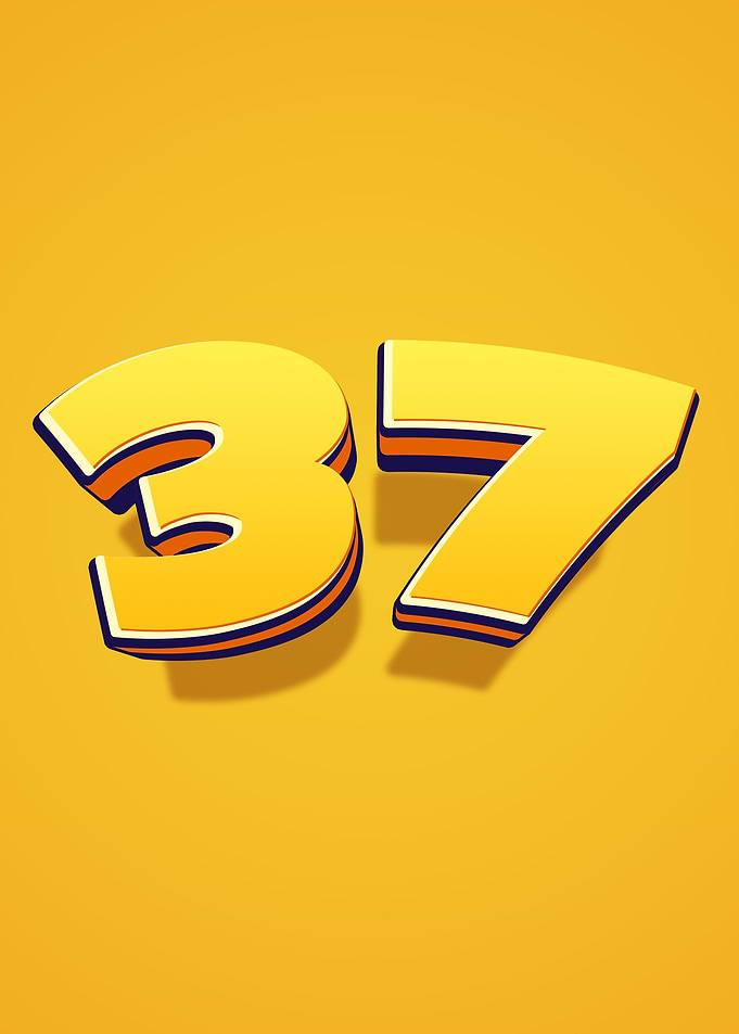 Number 37 in Yellow