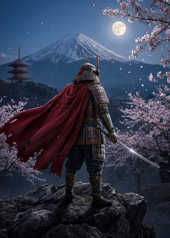 Samurai under the Full Moon
