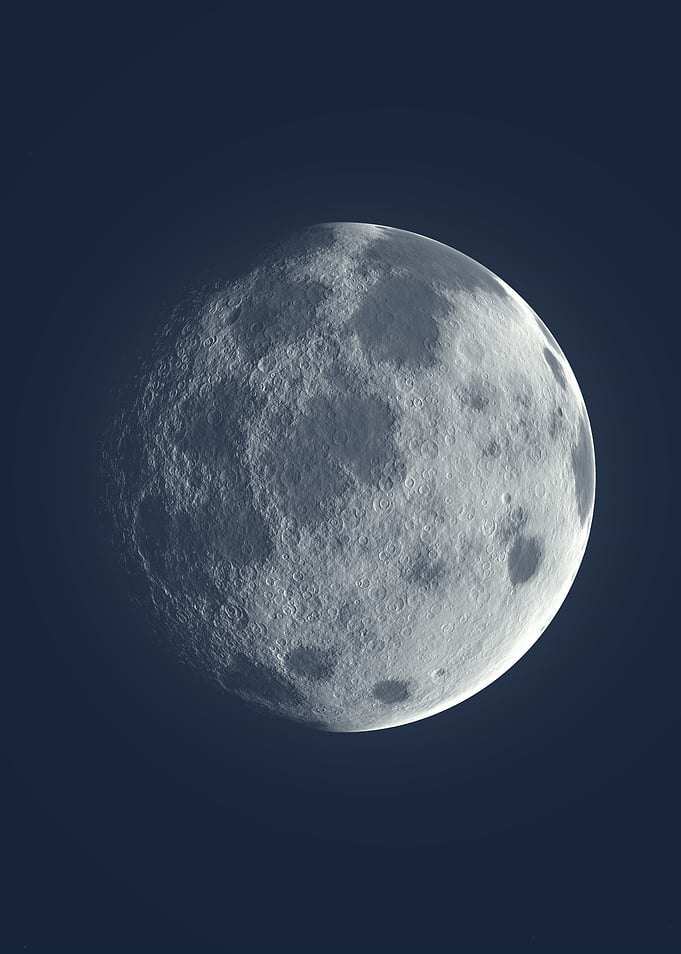 Detailed Moon in Dark Sky
