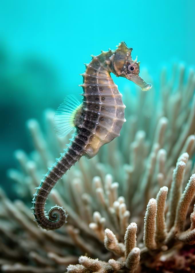 Seahorse on Coral Reef