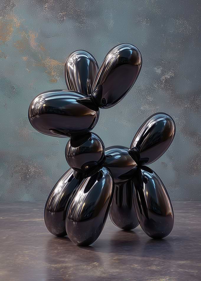 Black Balloon Dog Sculpture