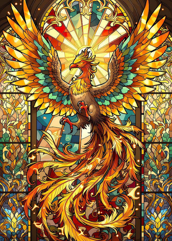 Stained Glass Phoenix