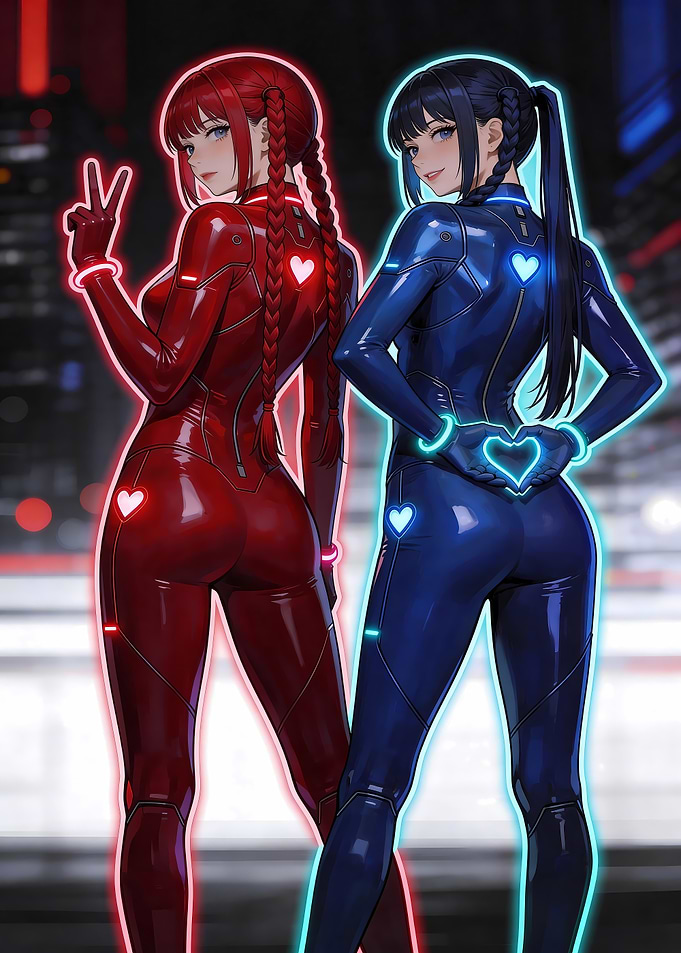 Midnight Valkyries Neon Twin Guardians