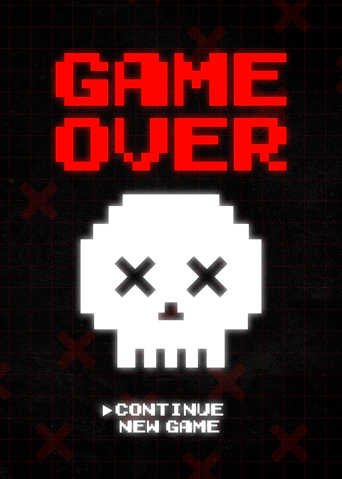 Game Over Skull Screen