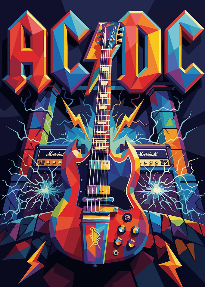 ACDC Guitar and Amplifiers Pop Art