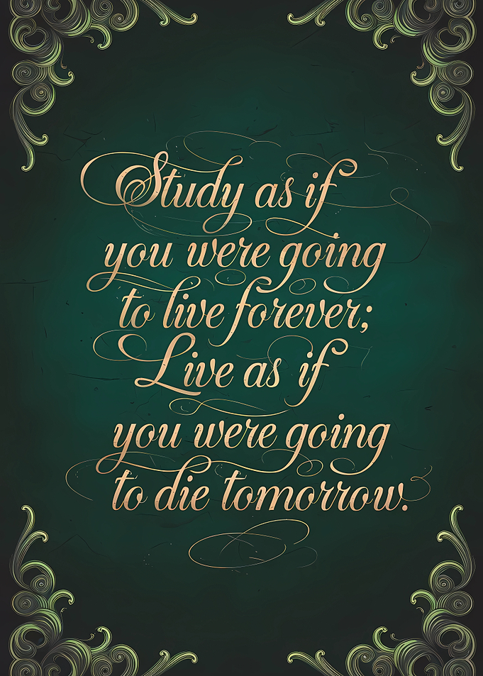 Inspirational Quote on Dark Green Background