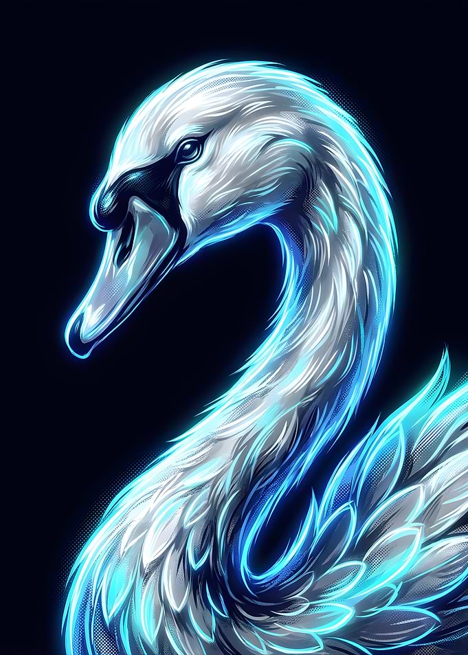 Glowing Swan Portrait