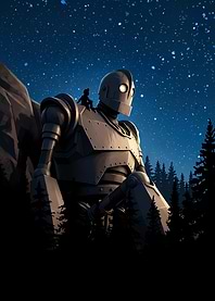 The Iron Giant and Hogarth Under the Stars