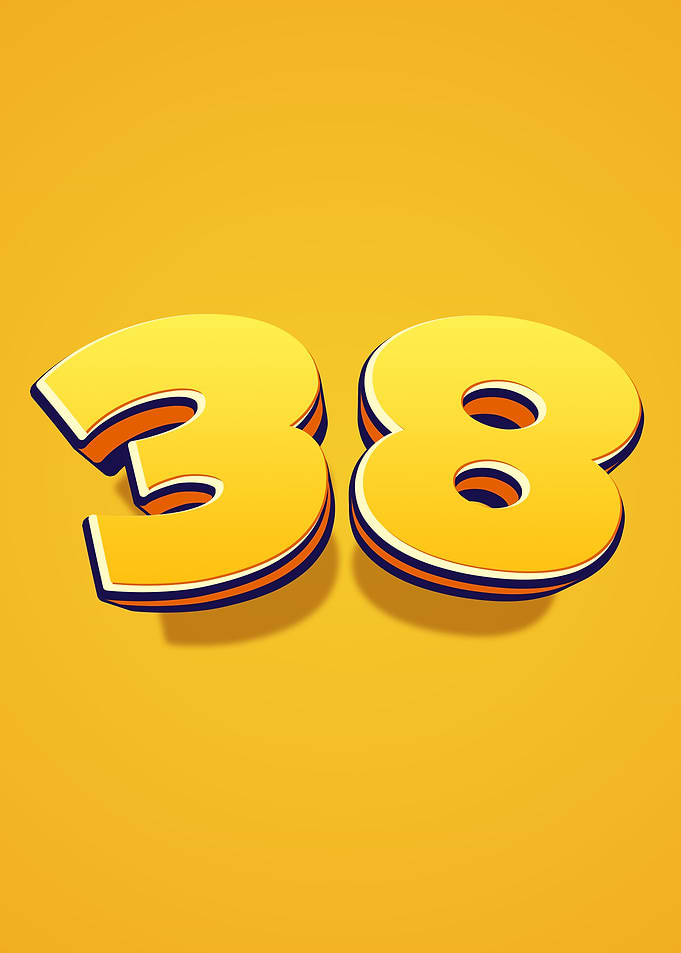 Yellow 38 Number