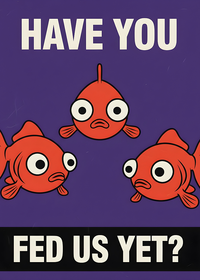 Have You Feed Us Yet? Funny Goldfish Asking for Food Aquaristik Fishkeeping