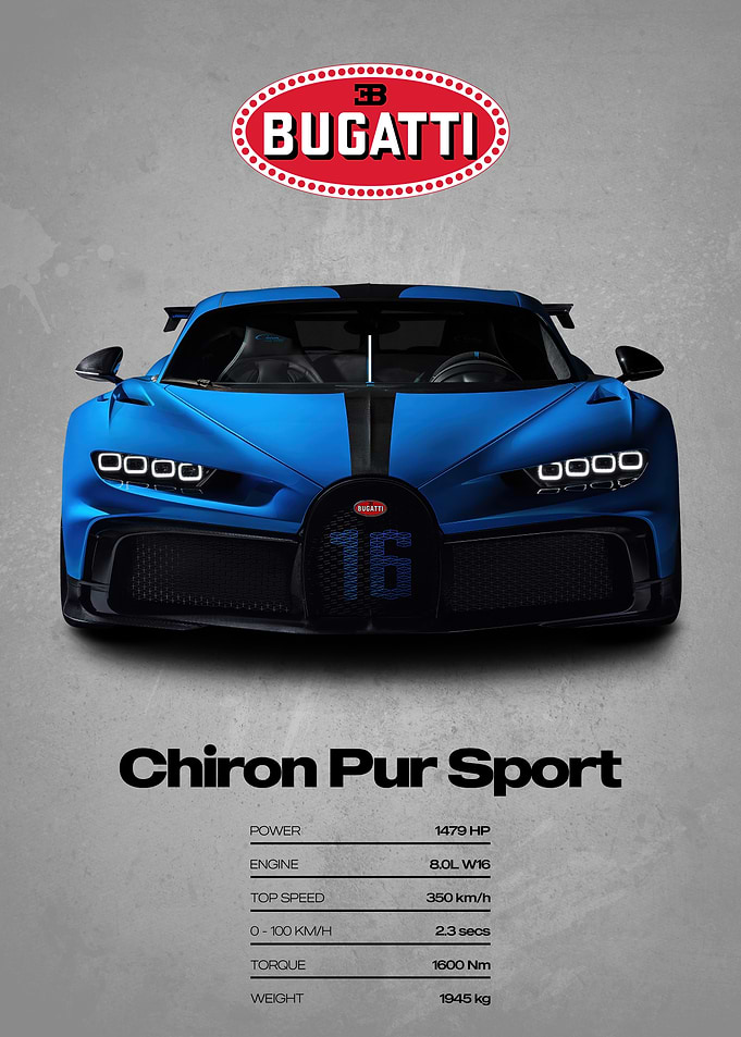 Bugatti Chiron Pur Sport Poster