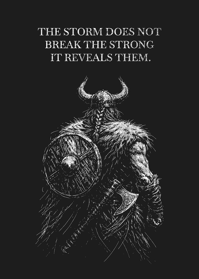 Viking Warrior with The Storm Quote