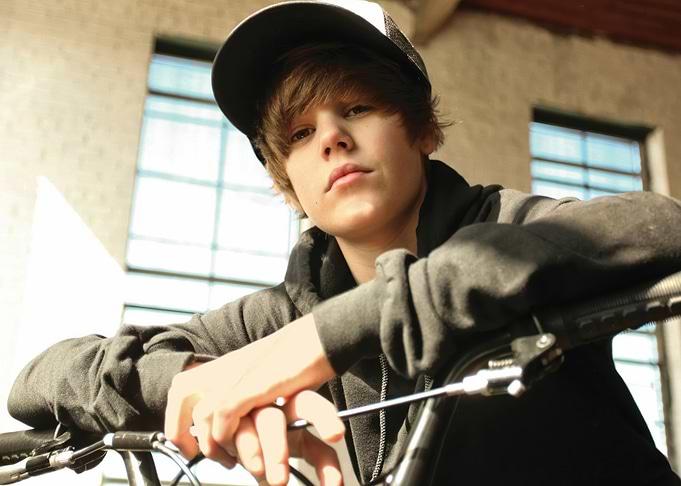 Young Justin Bieber with Bicycle