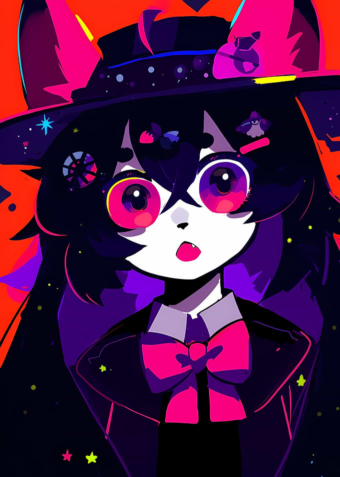 Anime Witch Character with Big Eyes