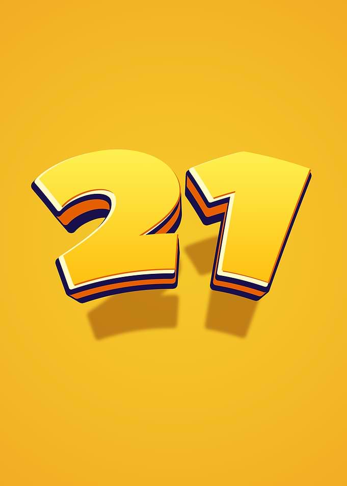Yellow 27 with 3D Effect