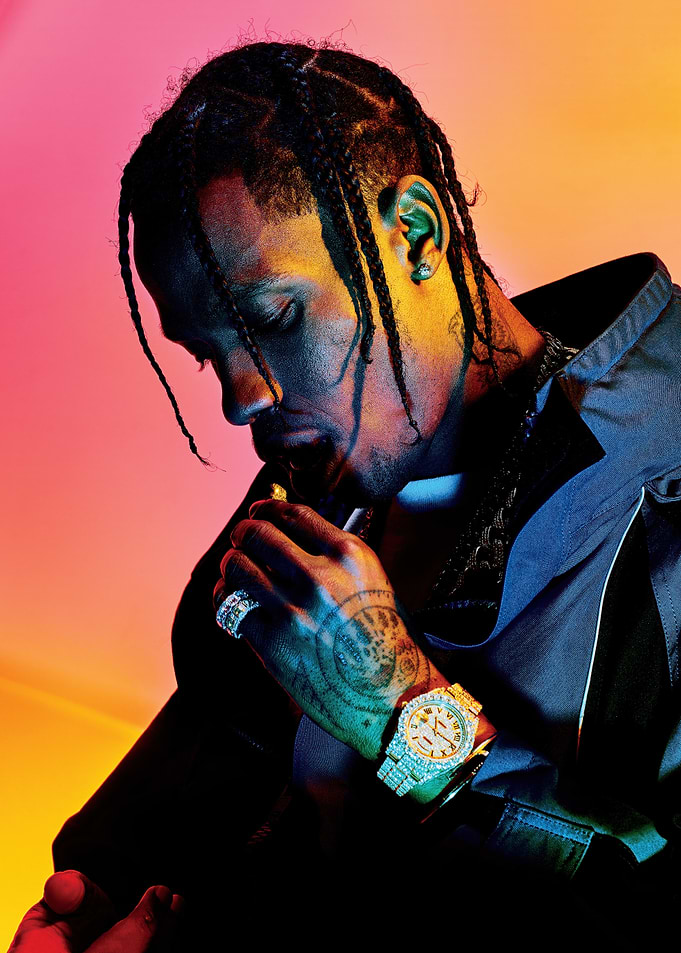 Travis Scott with iced-out watch