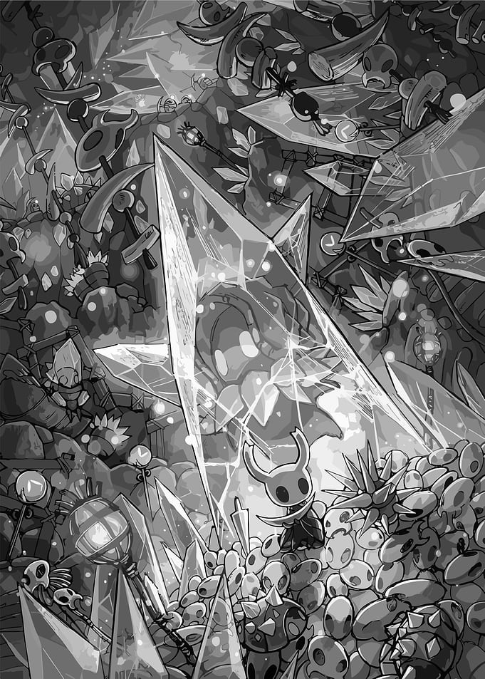 Hollow Knight Crystal Cave Scene