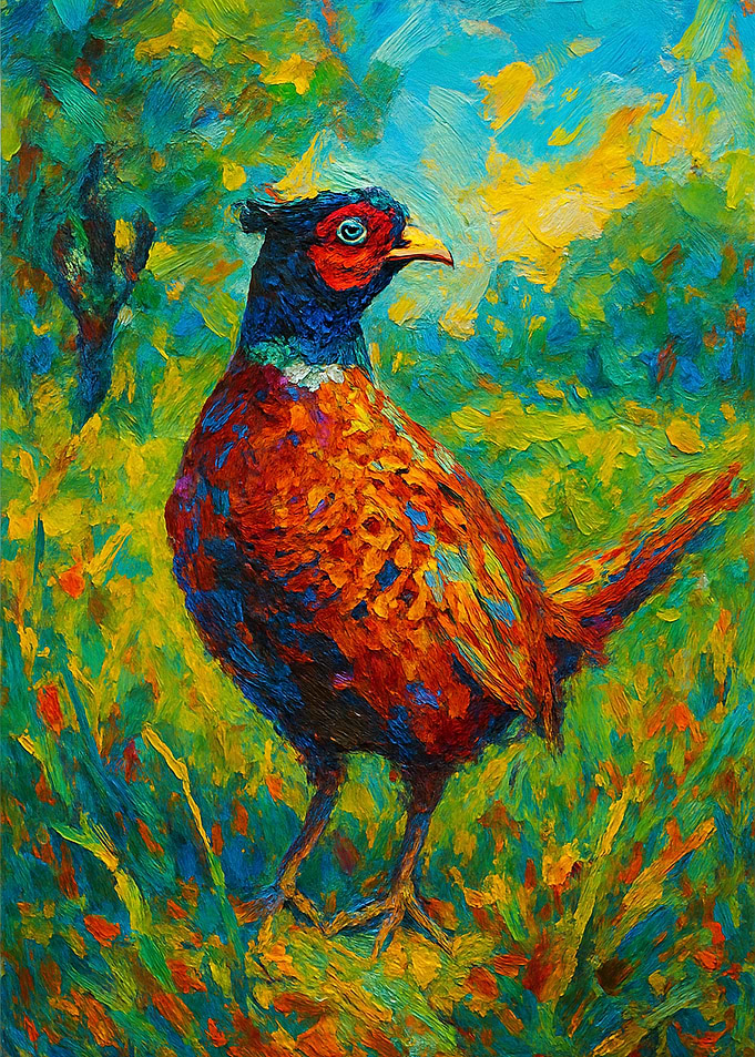 Vibrant Pheasant Painting