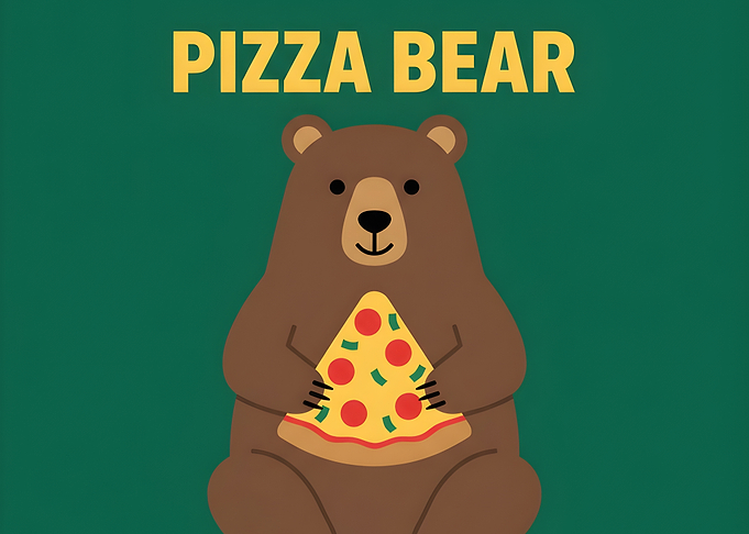 Pizza Bear Holding Pizza