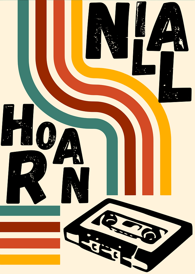 Retro Cassette Tape and Rainbow Design