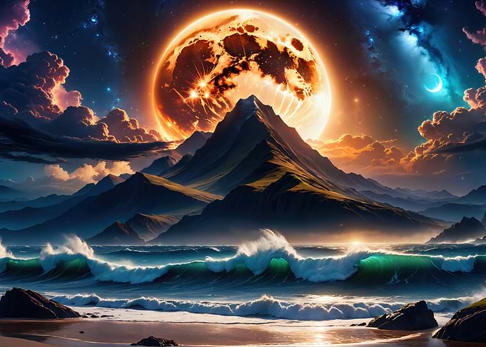 Cosmic Ocean Landscape