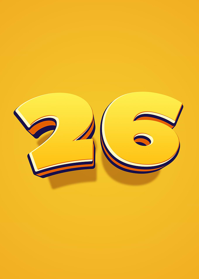 Number 26 in 3D