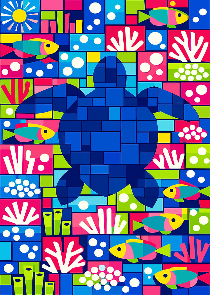 Neon Reef Mosaic